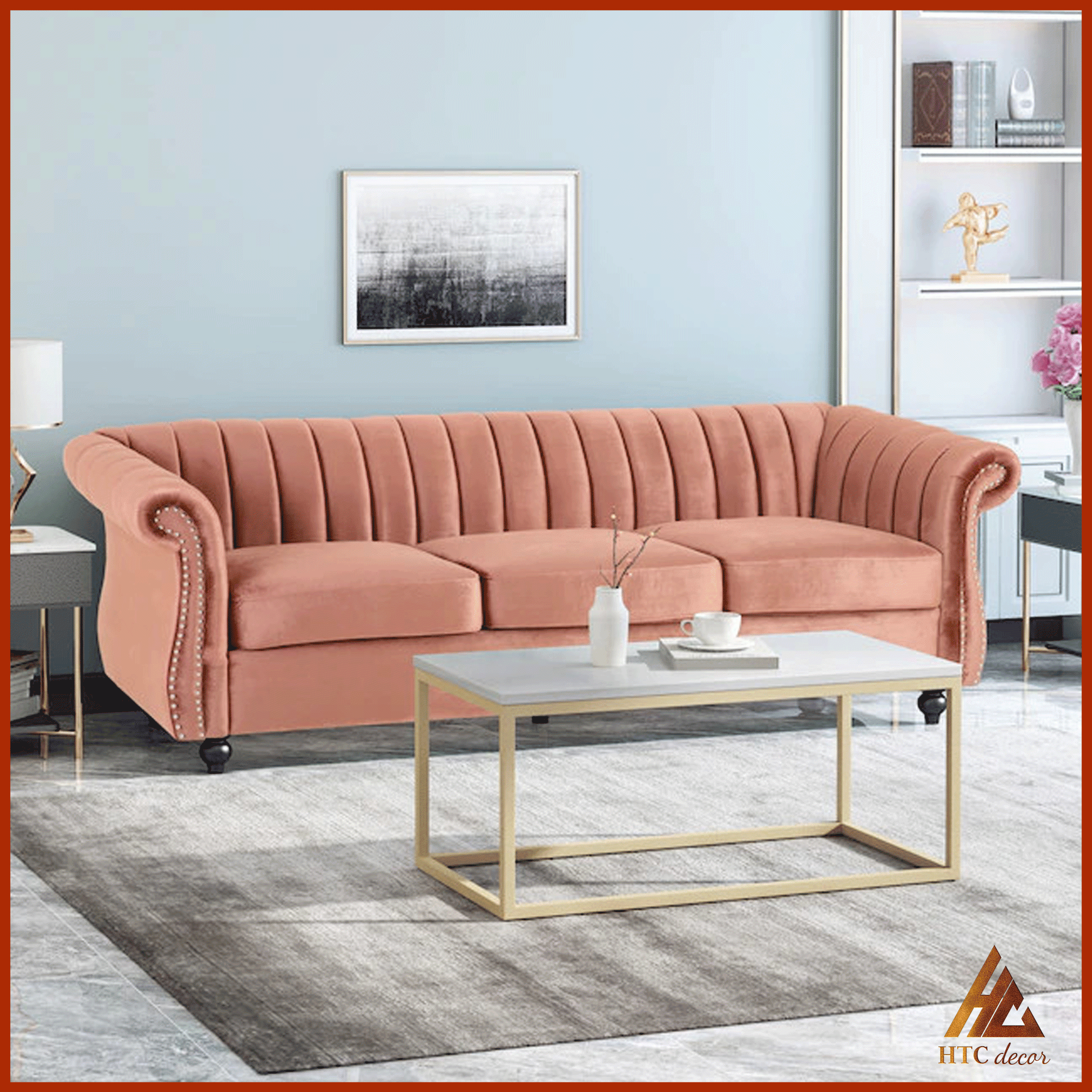 Ghế Sofa Băng Rose Vải Nhung